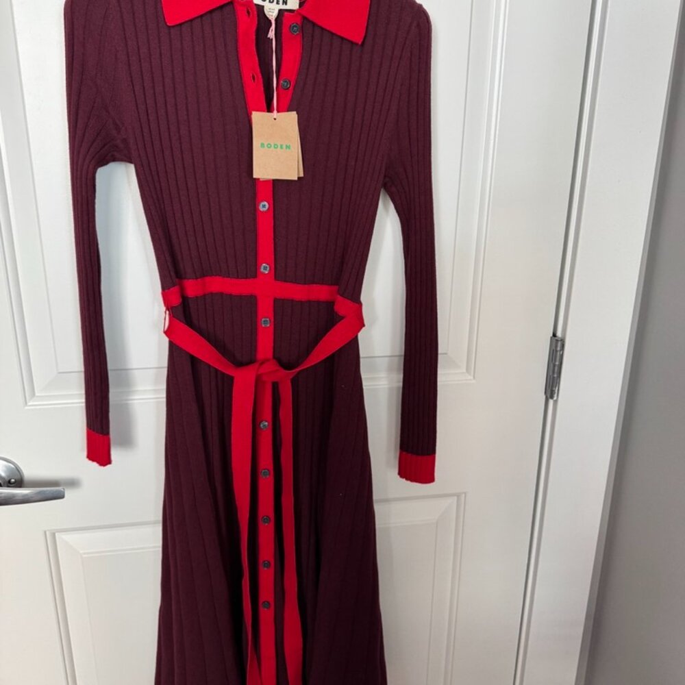 Two-tone Petite Midi Sweater Dress - NWT - 4P - Picture 2 of 5